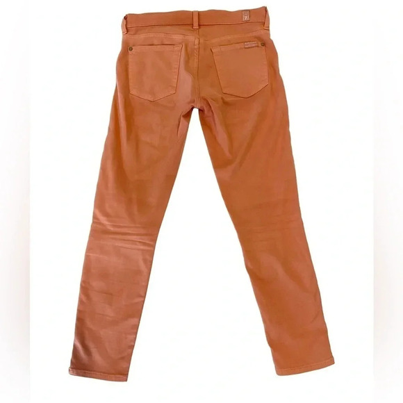 7 for all Mankind Peach Cropped Skinny Jeans size 25 - Picture 3 of 9